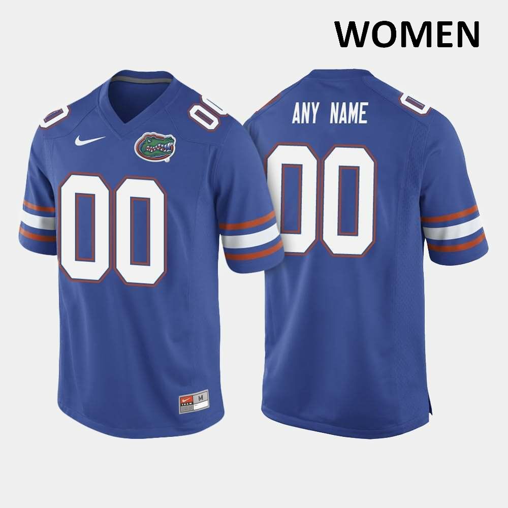 NCAA Florida Gators Customize Women's #00 Nike Royal Blue Elite Stitched Authentic College Football Jersey EPE0264WH